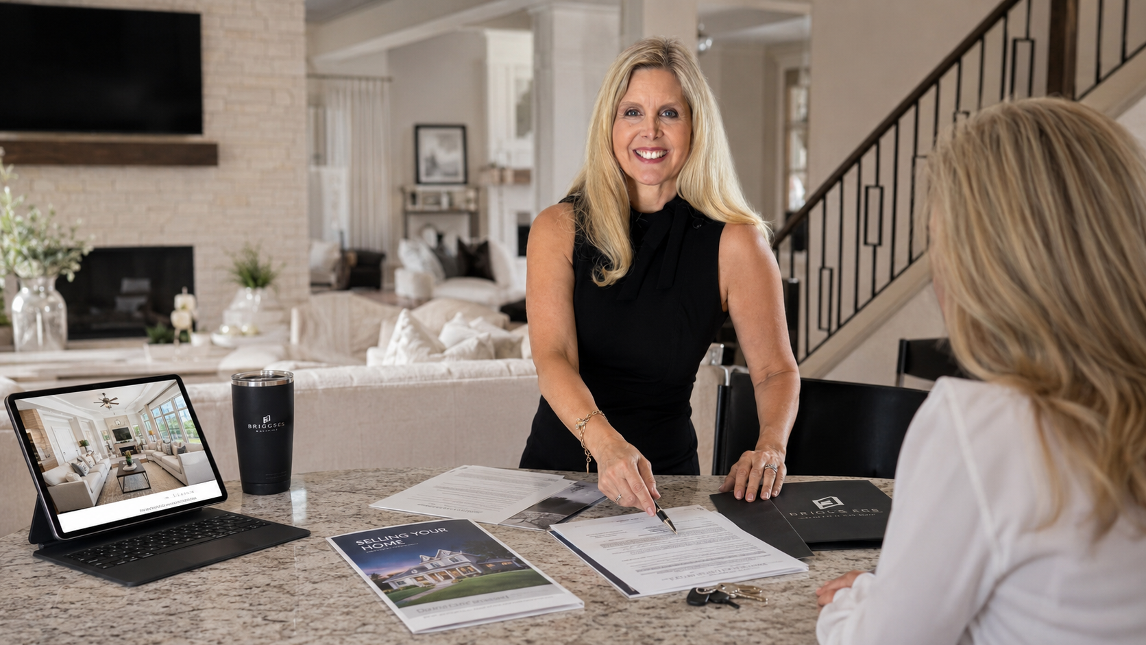 Debra Diana presenting home sale